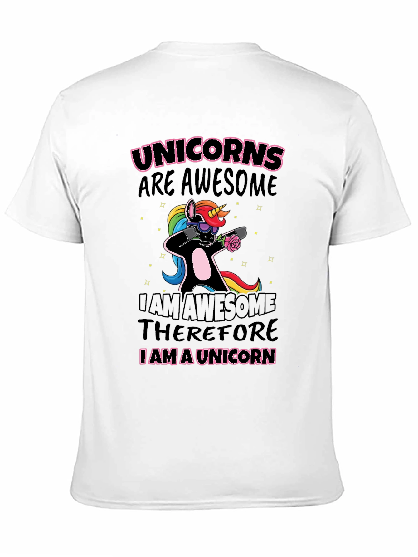 Unicorns Are Awesome Black Graphic T-Shirt