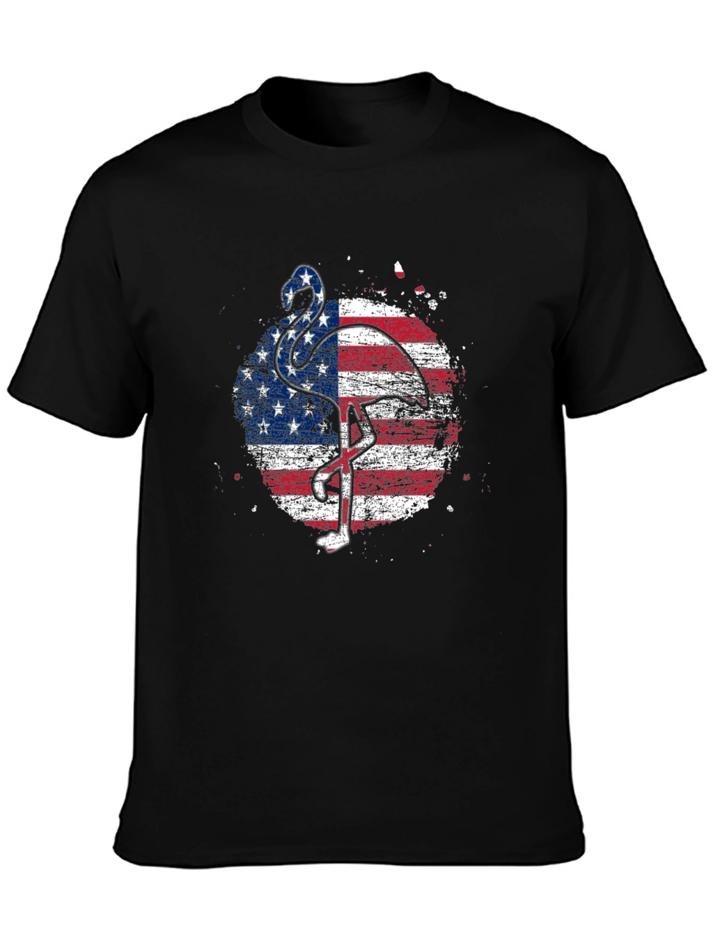 American Flag Flamingo Graphic T-Shirt