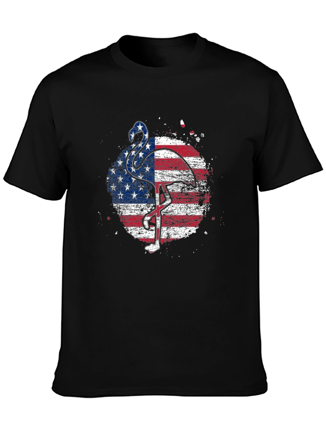 American Flag Flamingo Graphic T-Shirt