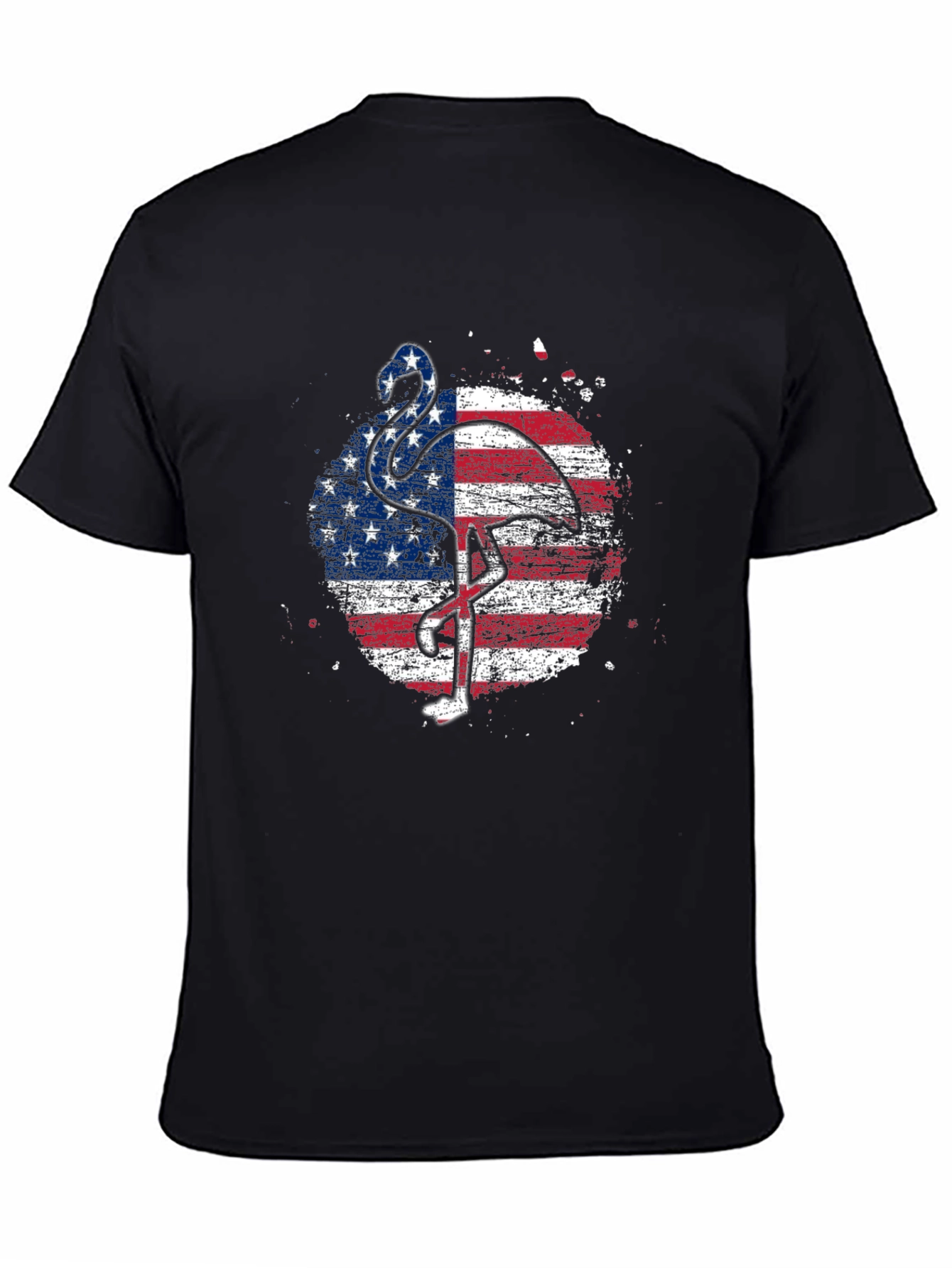 American Flag Flamingo Graphic T-Shirt