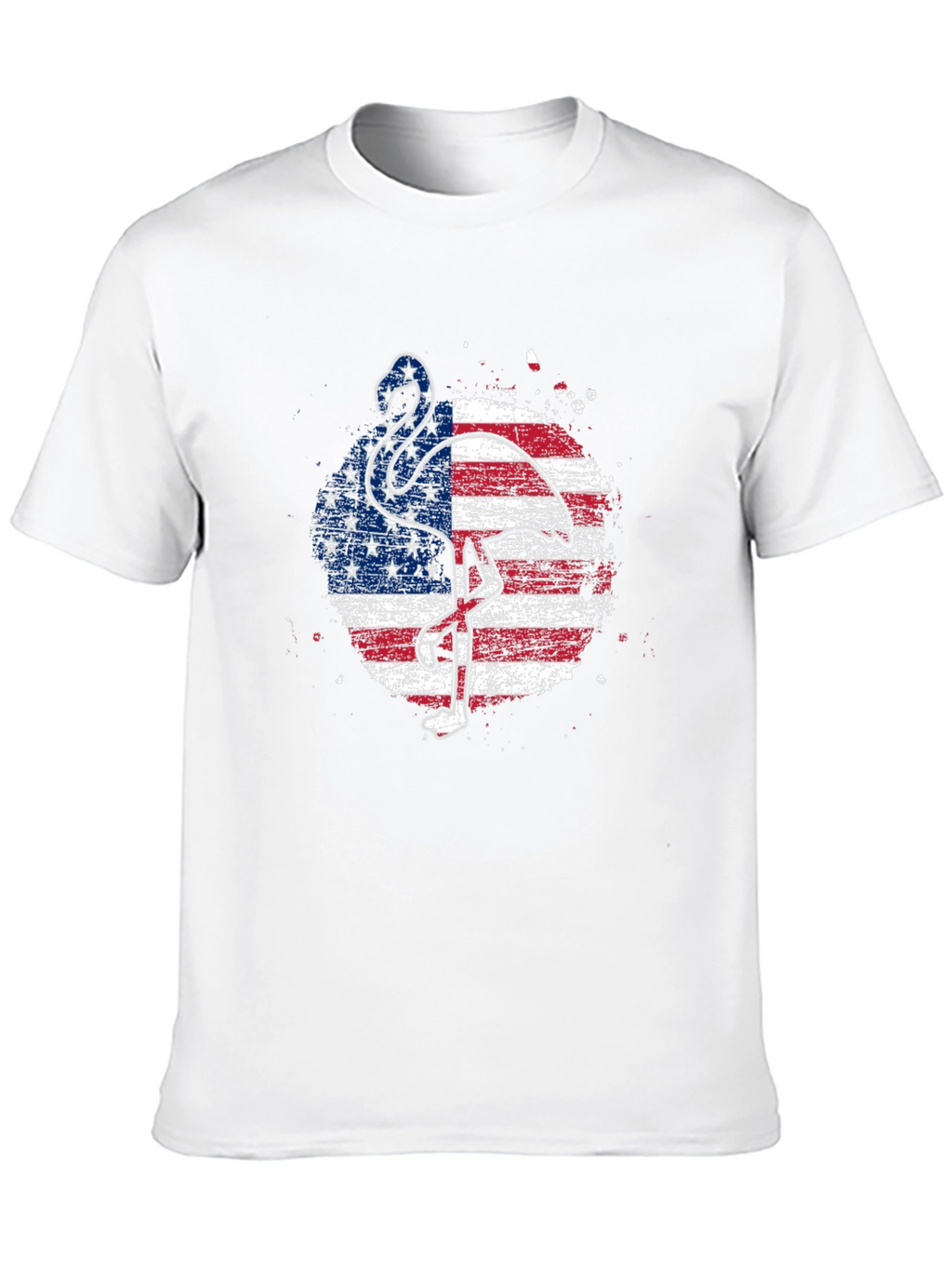 American Flag Flamingo Graphic T-Shirt