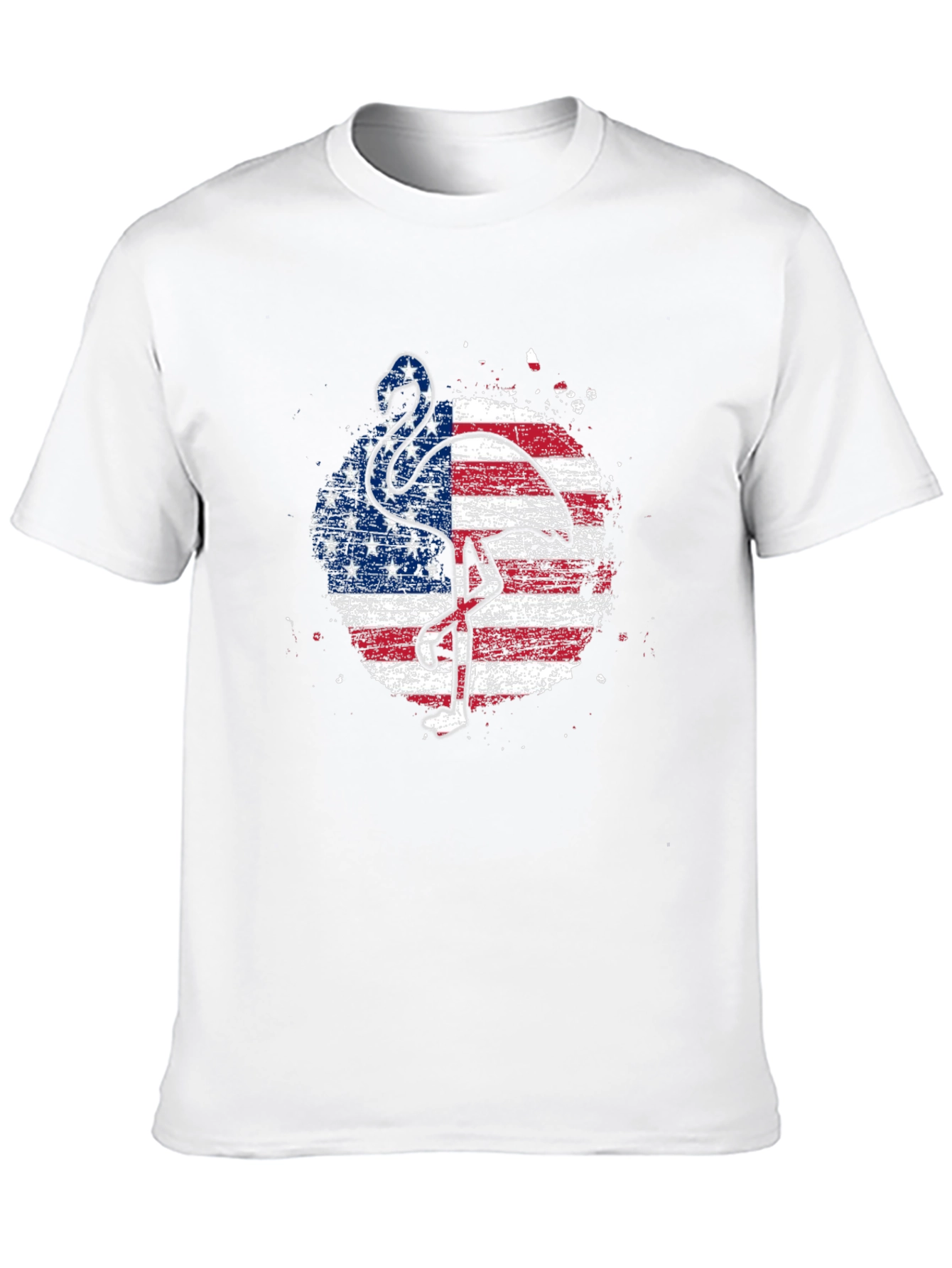 American Flag Flamingo Graphic T-Shirt