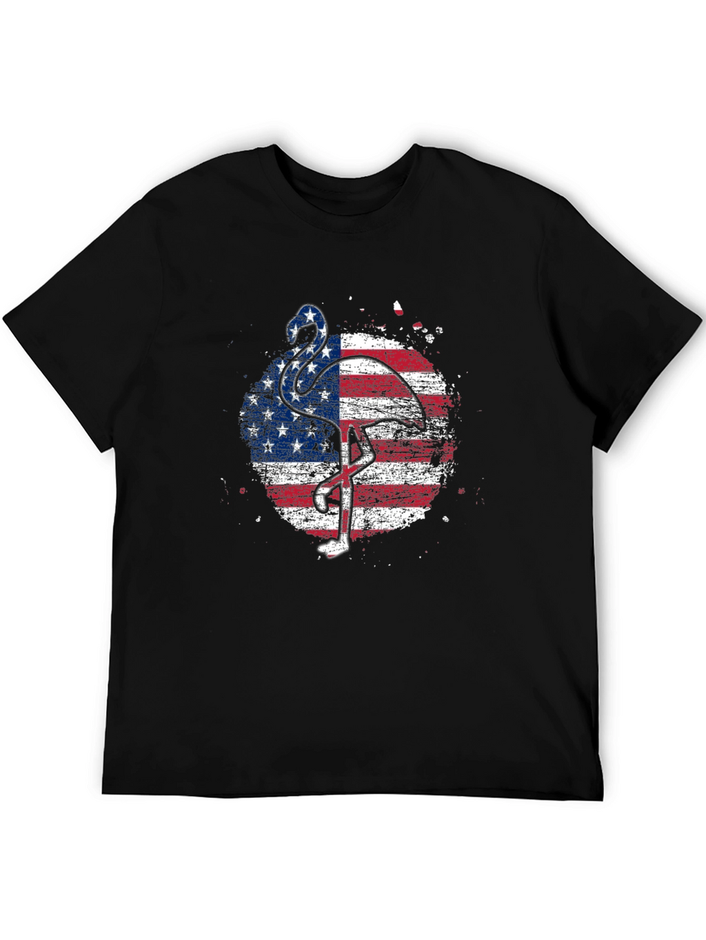 American Flag Flamingo Graphic T-Shirt