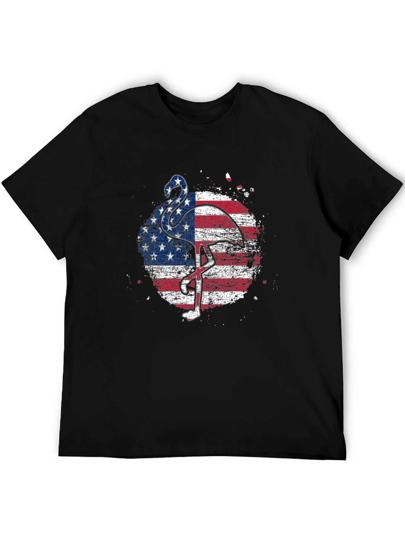 American Flag Flamingo Graphic T-Shirt