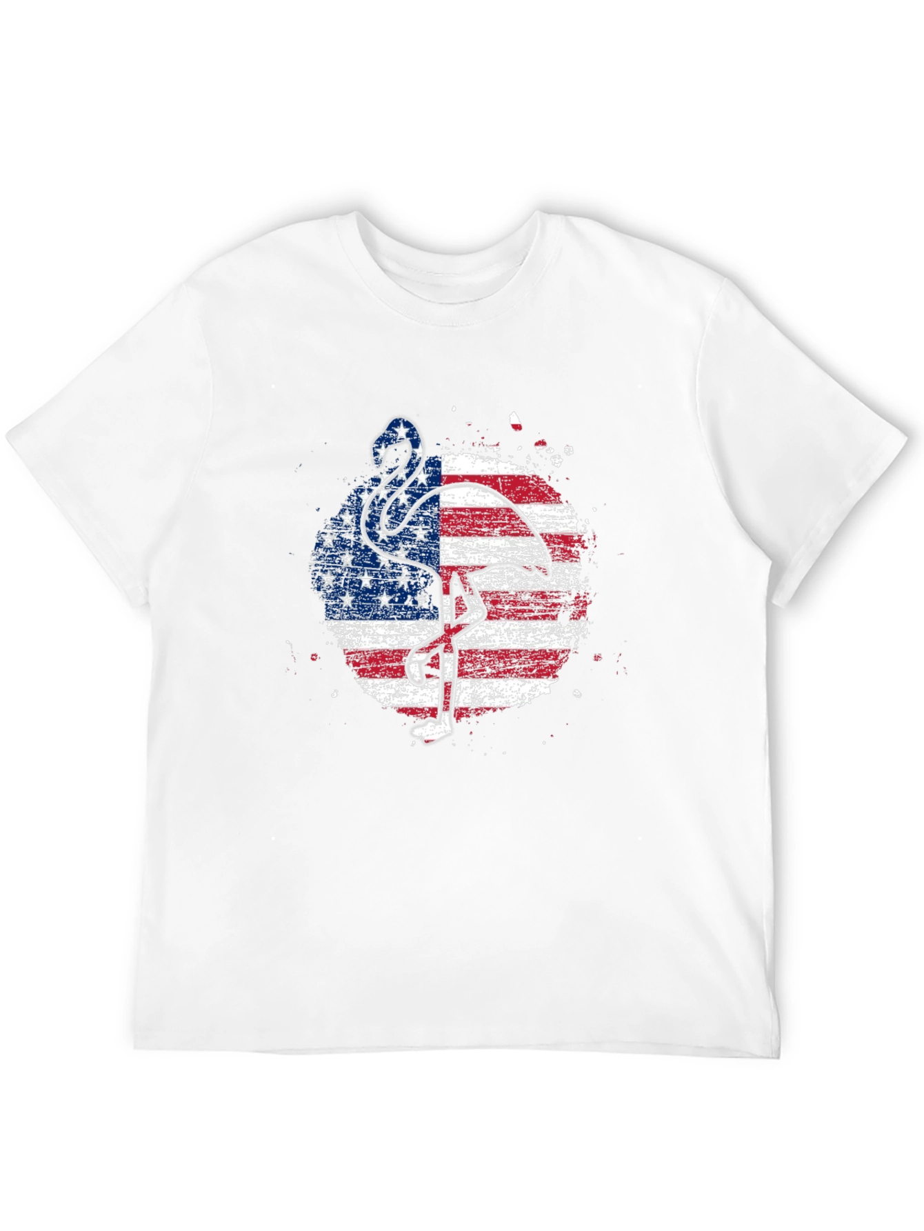 American Flag Flamingo Graphic T-Shirt