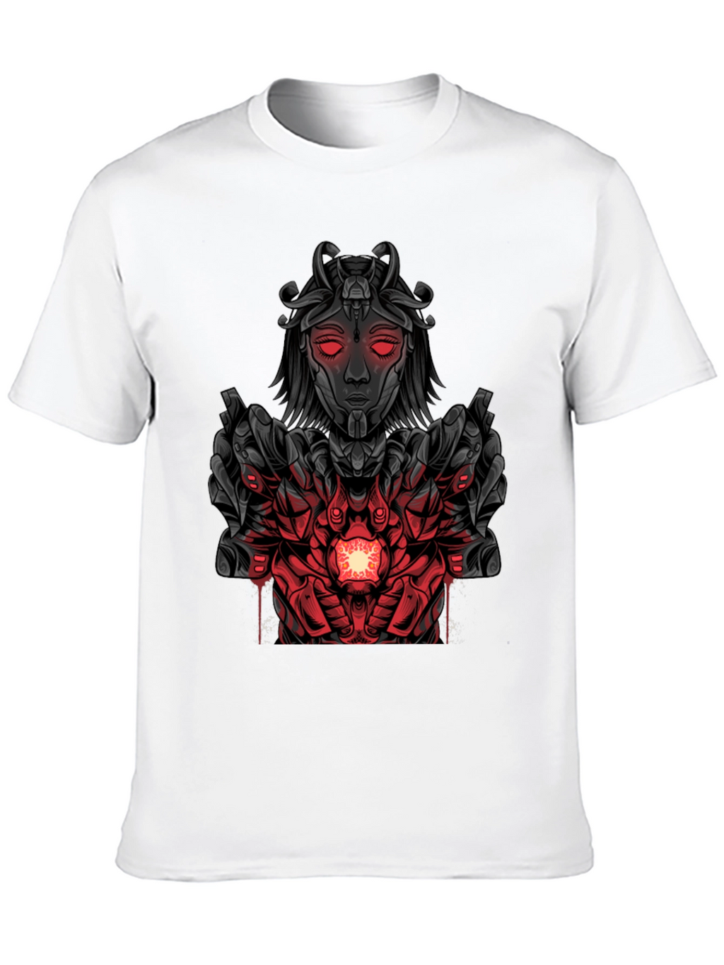 Cyberpunk Goddess Graphic Tee - Dark Futuristic Style