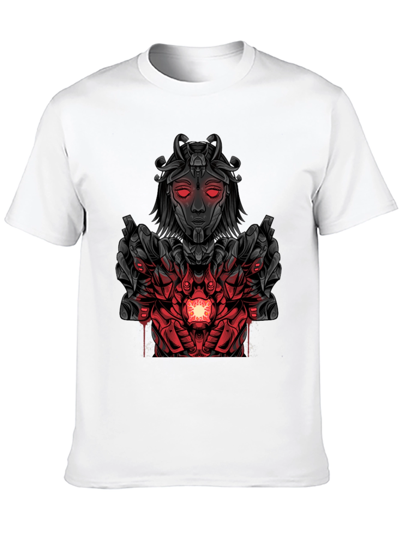 Cyberpunk Goddess Graphic Tee - Dark Futuristic Style