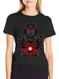 Cyberpunk Goddess Graphic Tee - Dark Futuristic Style