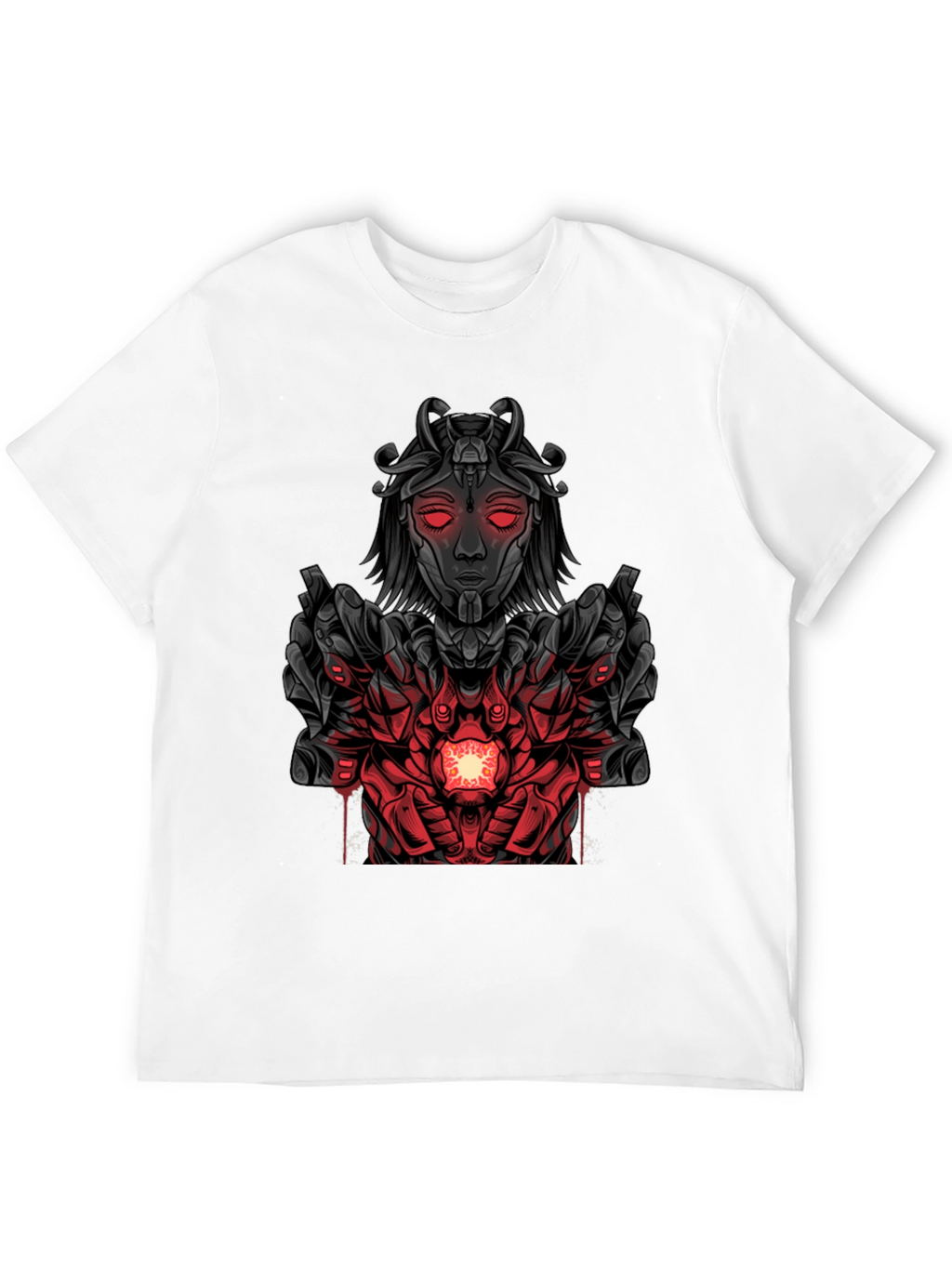 Cyberpunk Goddess Graphic Tee - Dark Futuristic Style