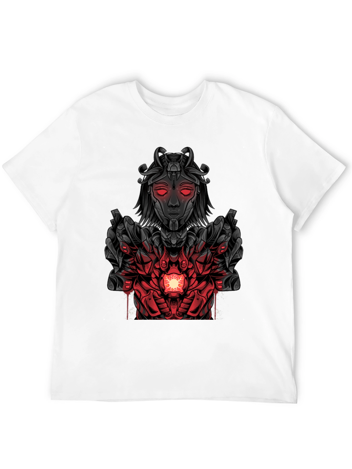Cyberpunk Goddess Graphic Tee - Dark Futuristic Style