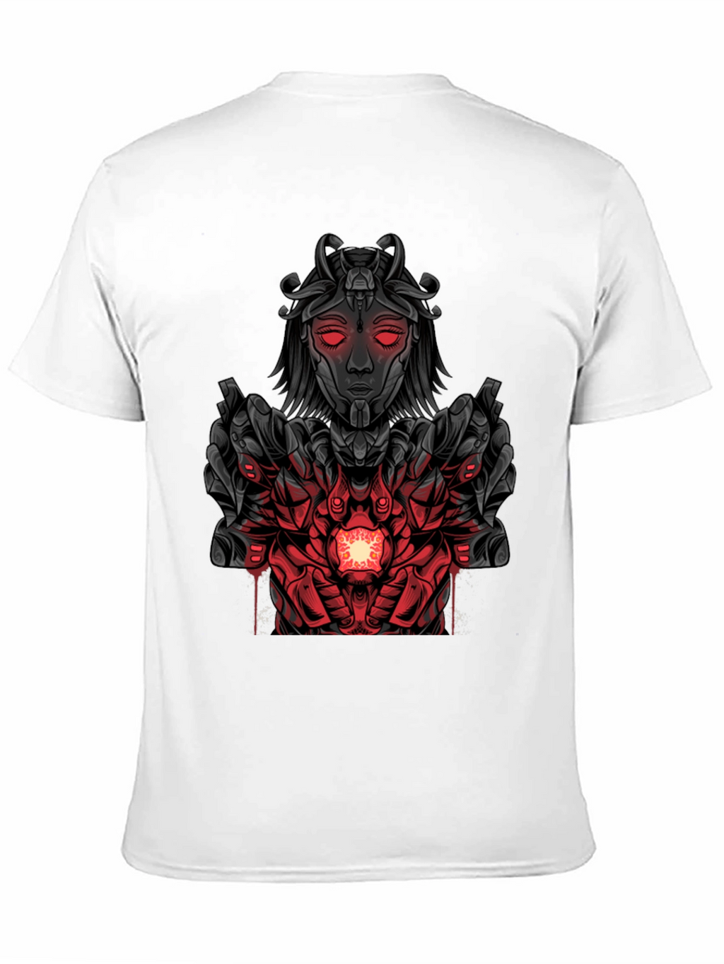 Cyberpunk Goddess Graphic Tee - Dark Futuristic Style