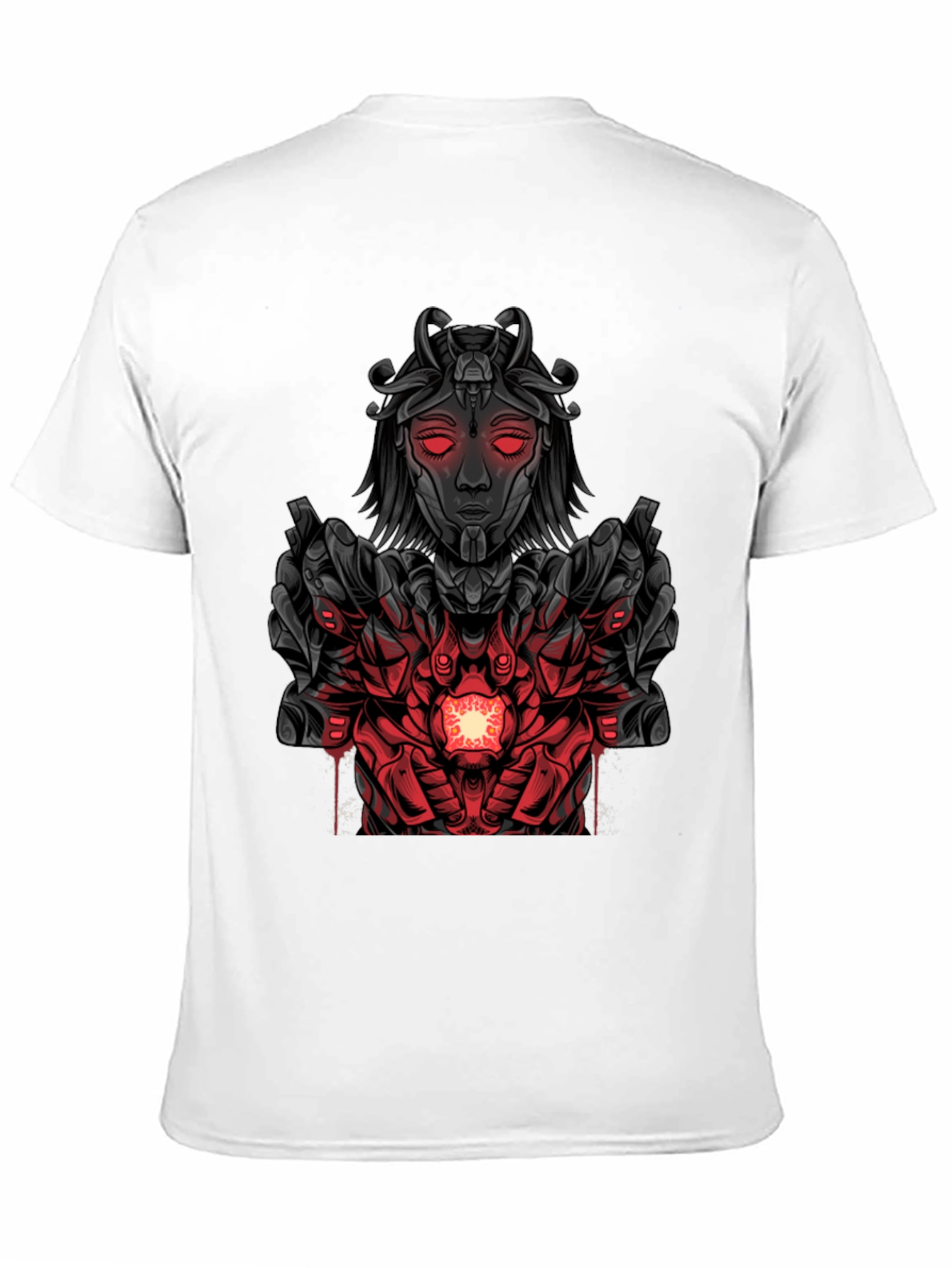 Cyberpunk Goddess Graphic Tee - Dark Futuristic Style