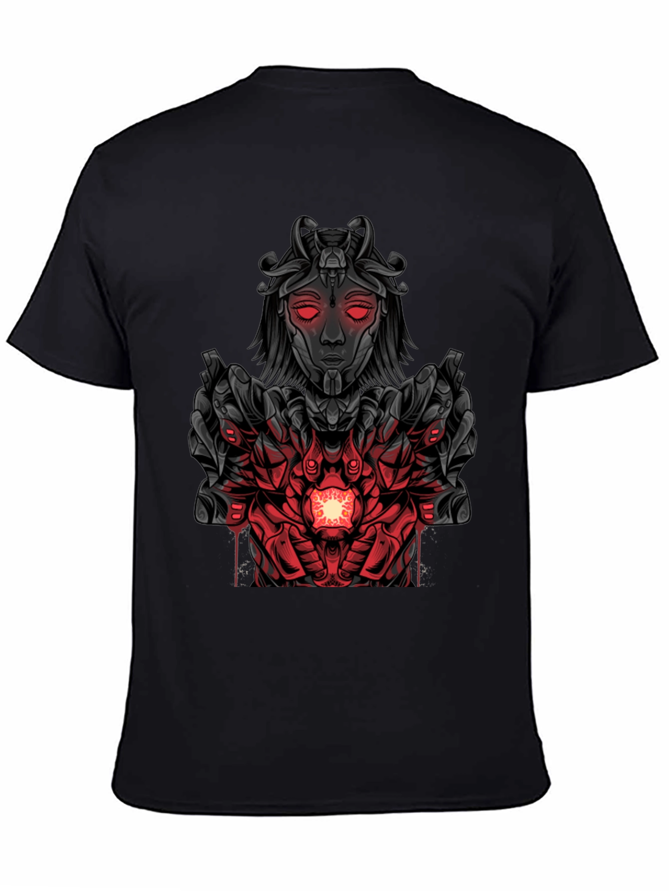 Cyberpunk Goddess Graphic Tee - Dark Futuristic Style