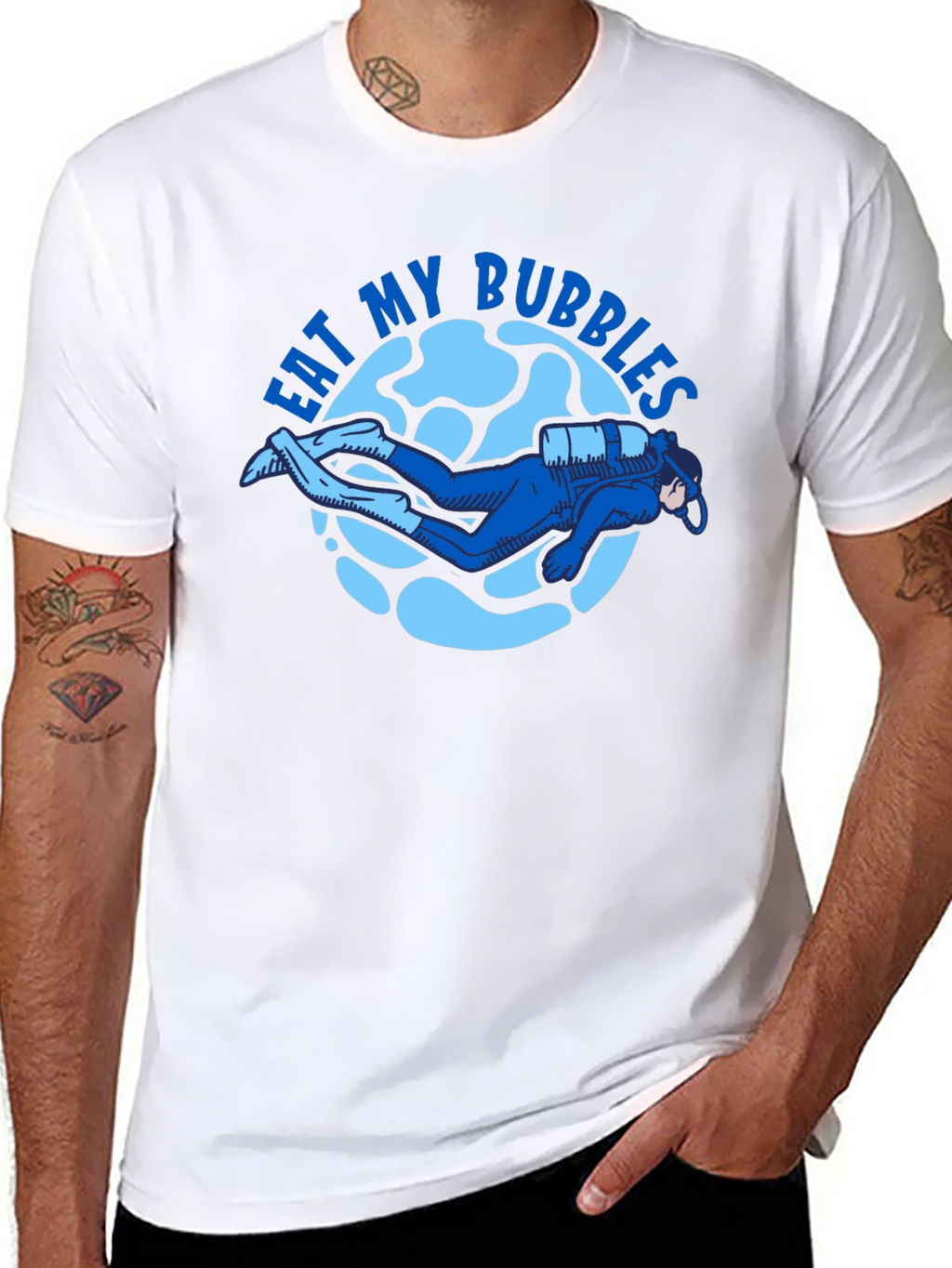 Eat My Bubbles Scuba Diver T-Shirt - Black