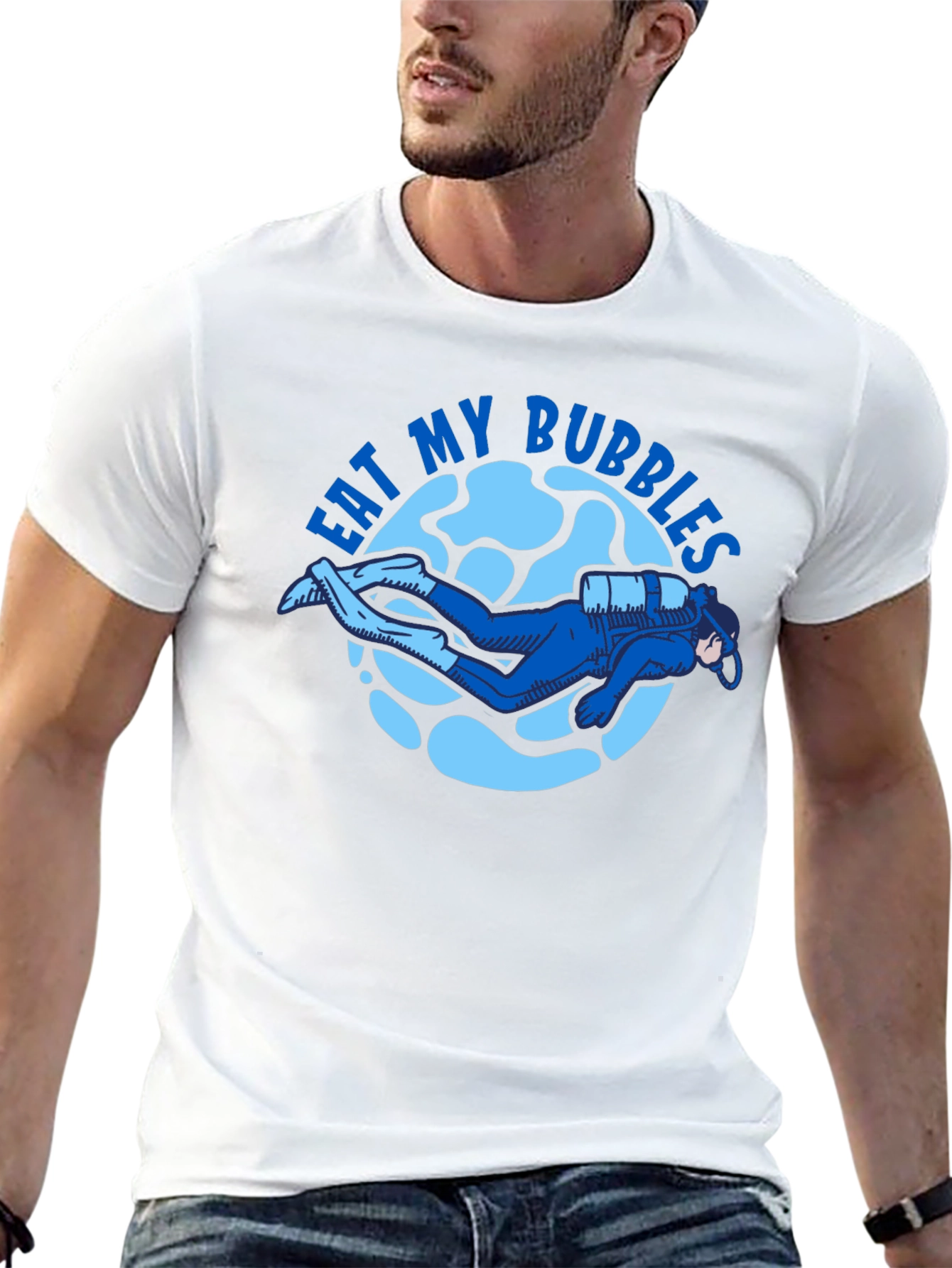 Eat My Bubbles Scuba Diver T-Shirt - Black