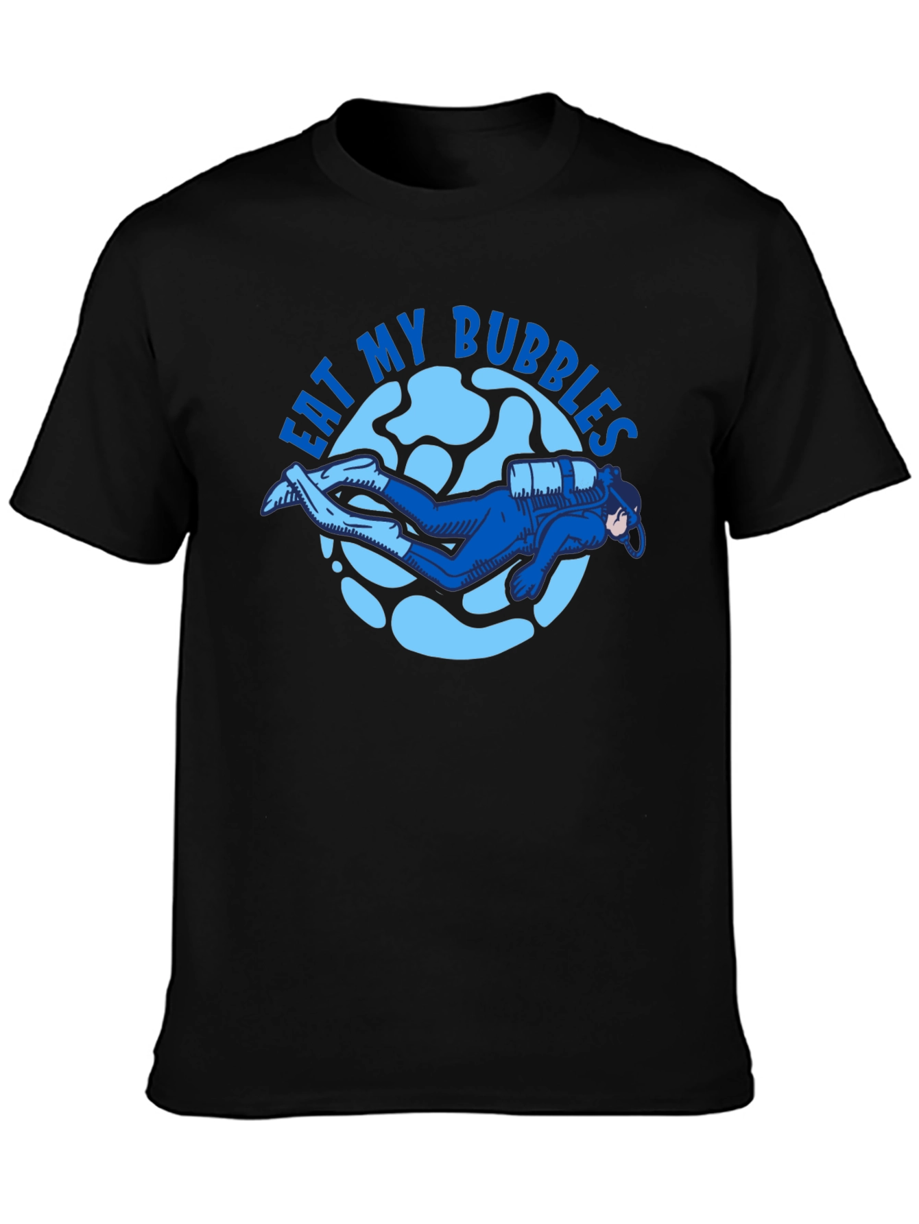 Eat My Bubbles Scuba Diver T-Shirt - Black