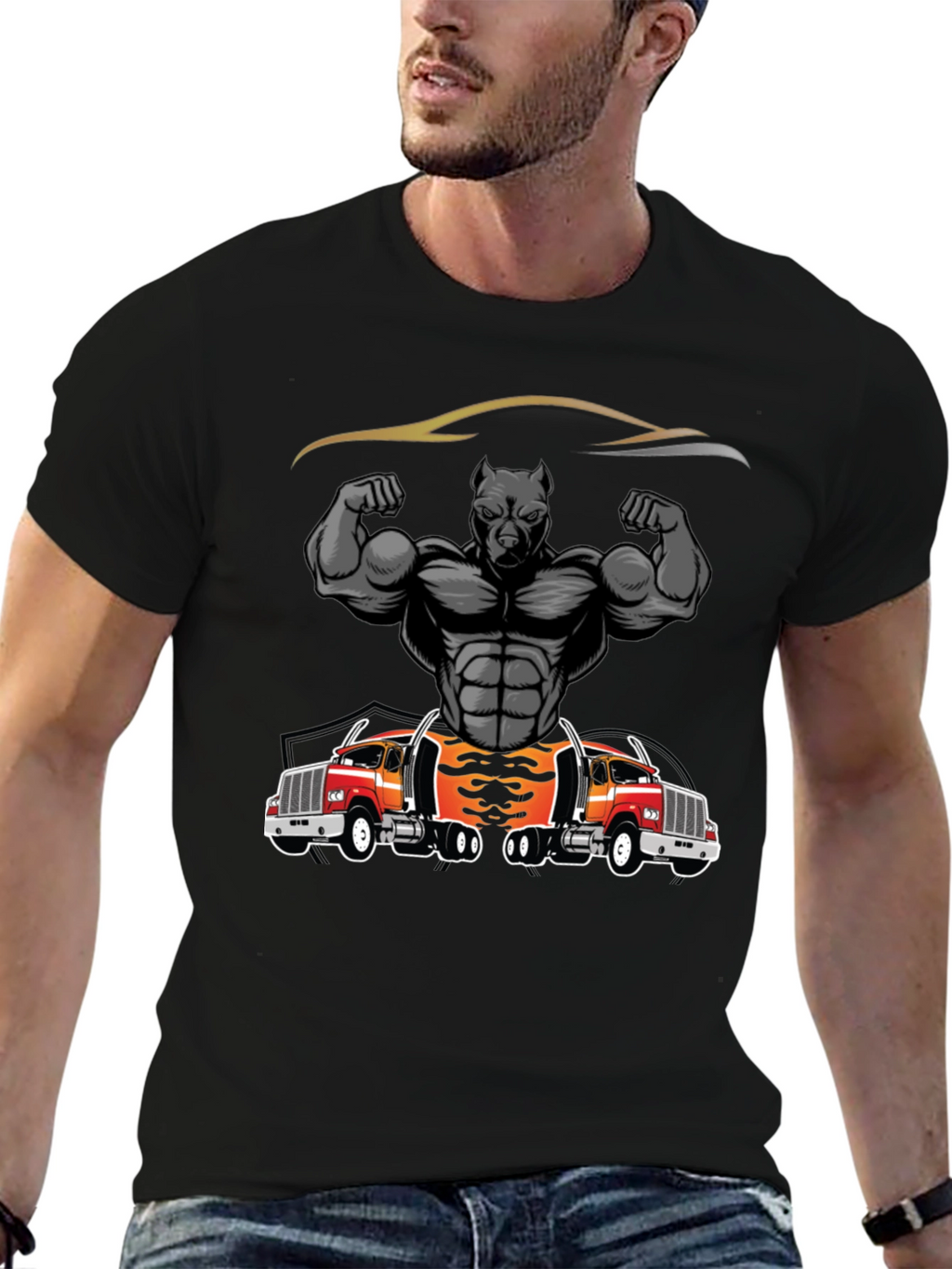 Pitbull Muscle Trucker Graphic T-Shirt