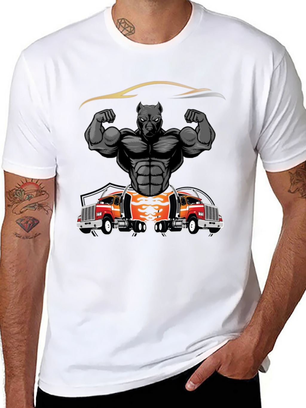 Pitbull Muscle Trucker Graphic T-Shirt
