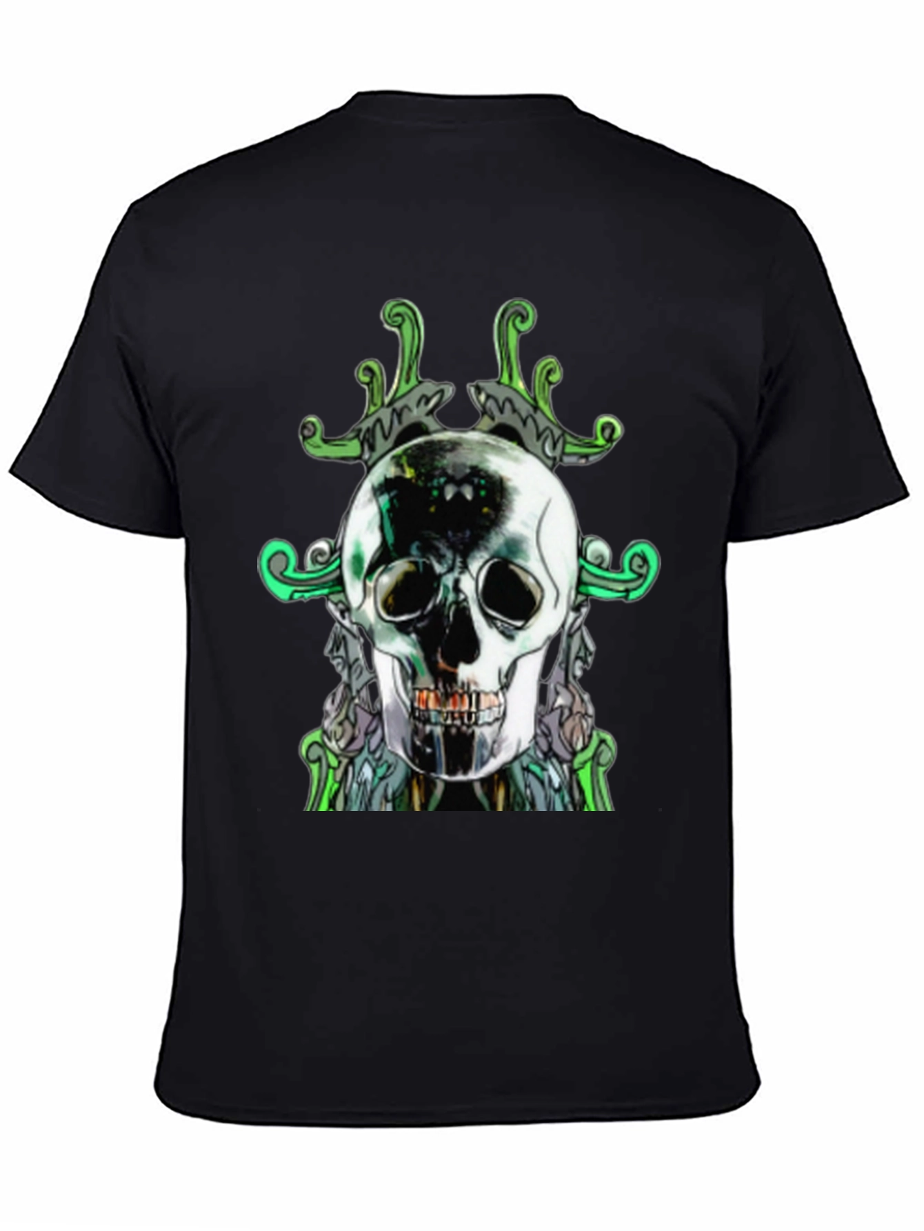 Skull Graphic Print Mens Black T-Shirt
