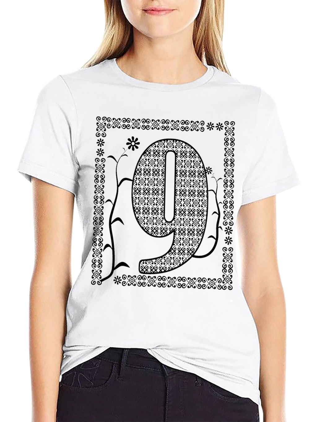 Ornate Number 9 Graphic T-Shirt
