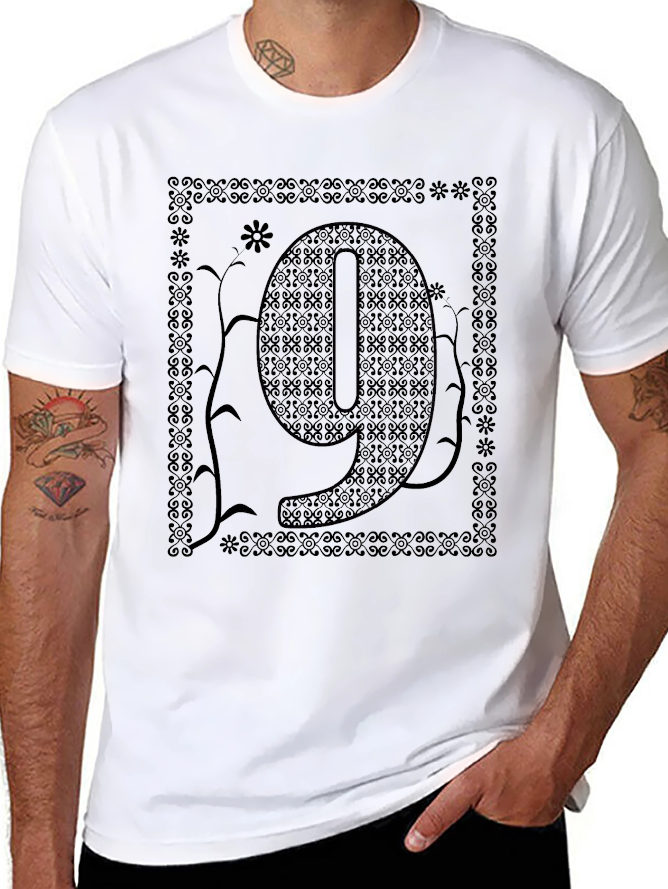 Ornate Number 9 Graphic T-Shirt