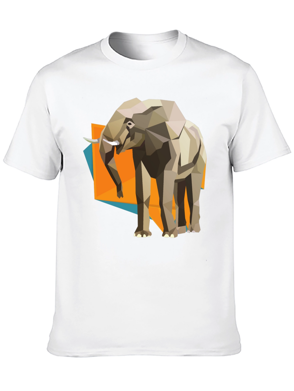 Geometric Elephant Graphic Tee - Modern Artistic Design