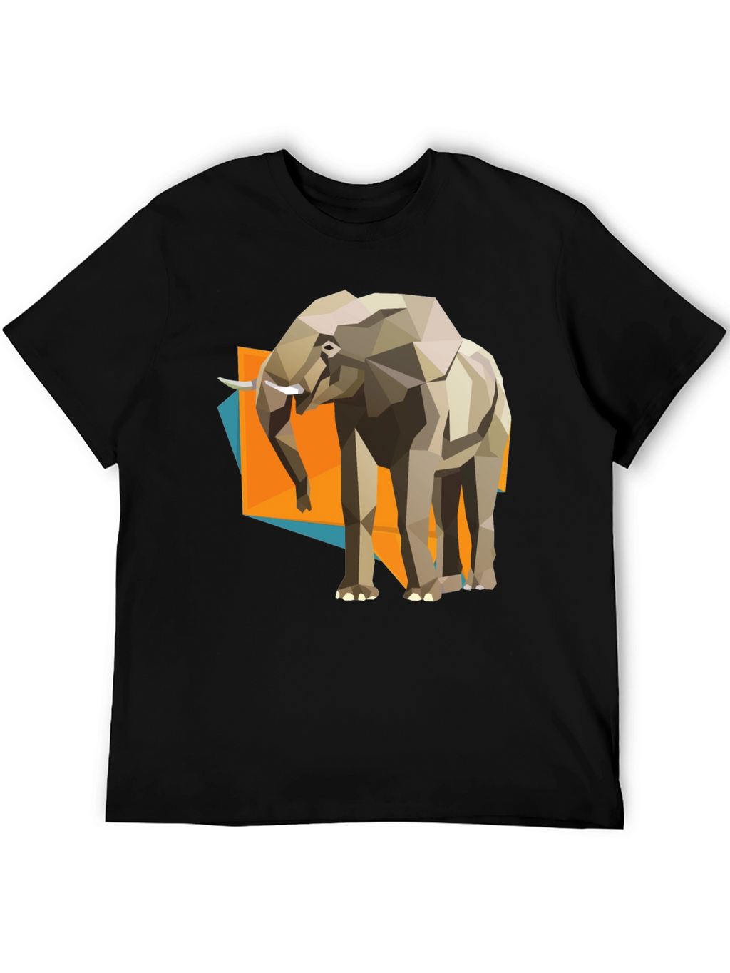 Geometric Elephant Graphic Tee - Modern Artistic Design