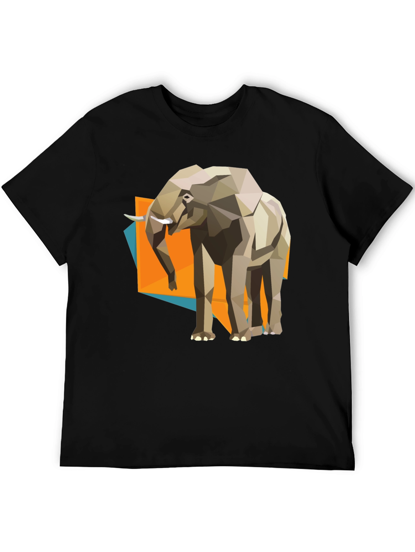 Geometric Elephant Graphic Tee - Modern Artistic Design