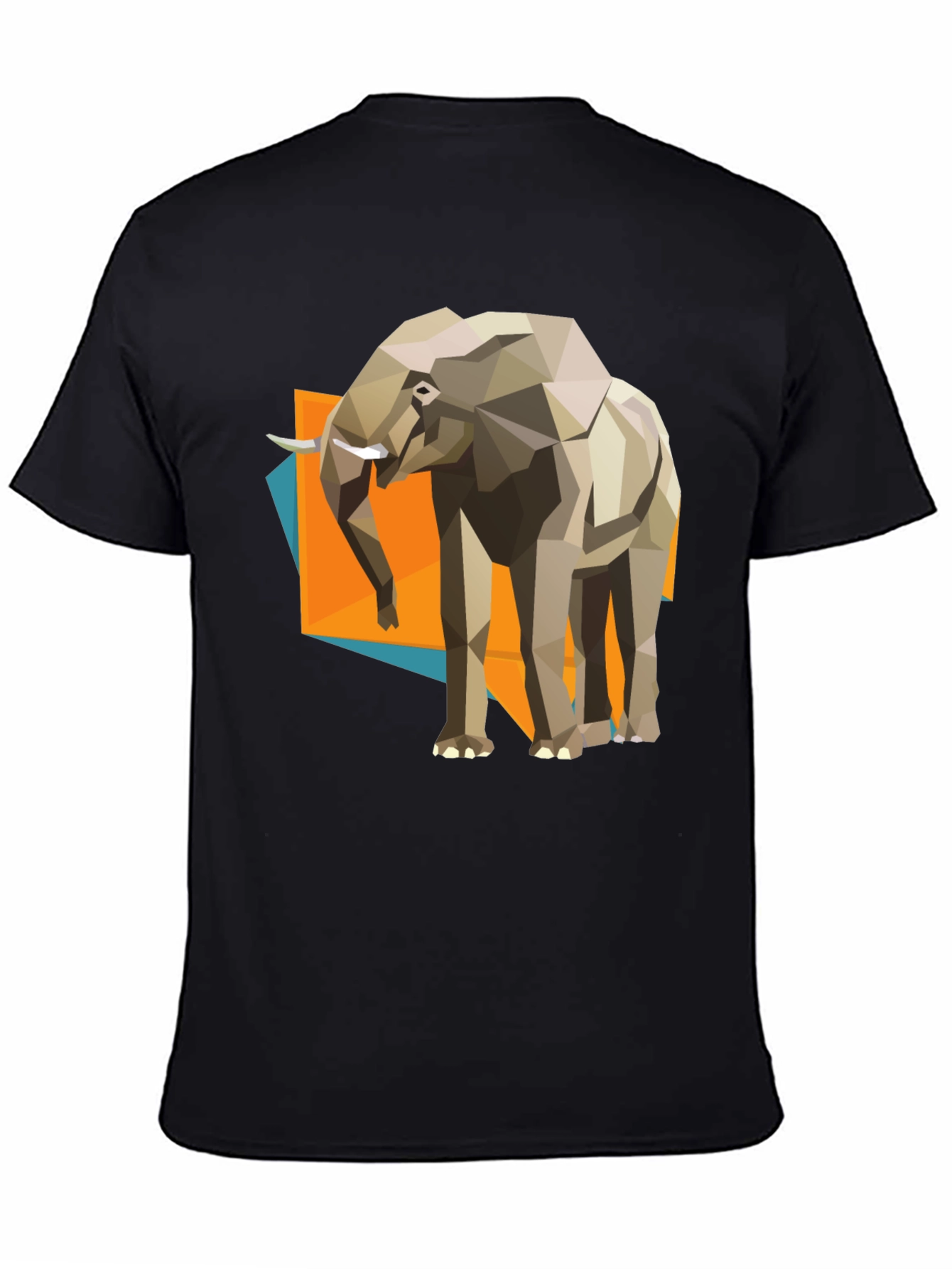 Geometric Elephant Graphic Tee - Modern Artistic Design