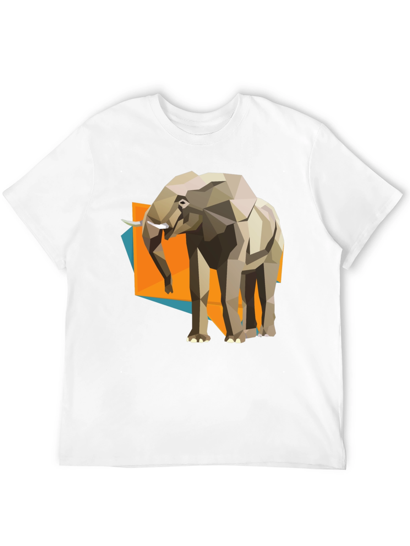 Geometric Elephant Graphic Tee - Modern Artistic Design