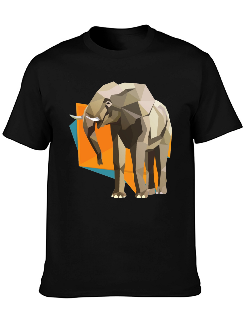 Geometric Elephant Graphic Tee - Modern Artistic Design