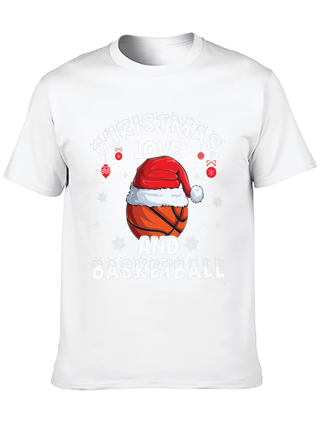 Christmas Love and Basketball Graphic T-Shirt