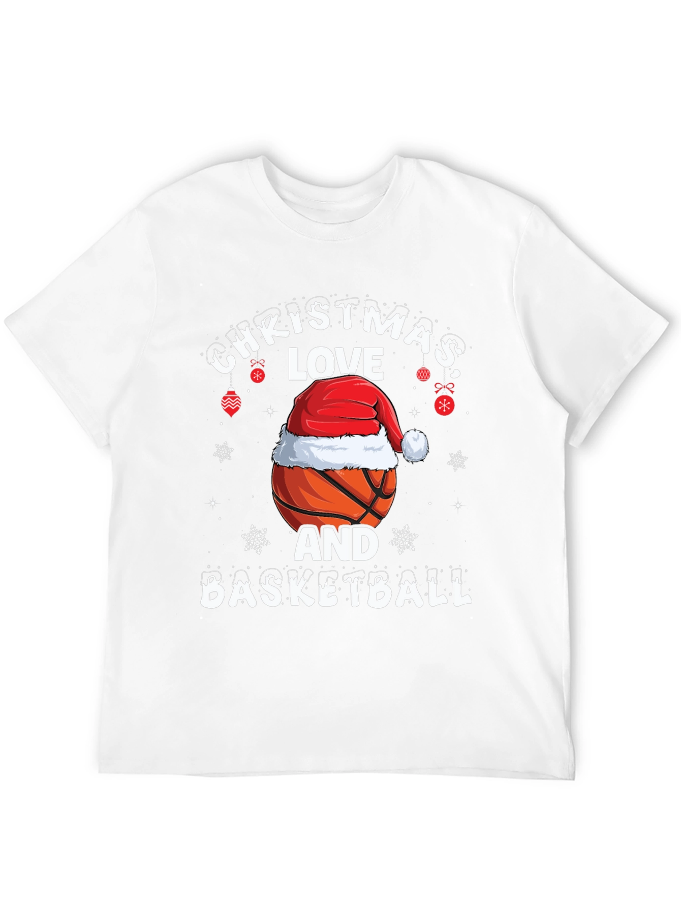 Christmas Love and Basketball Graphic T-Shirt
