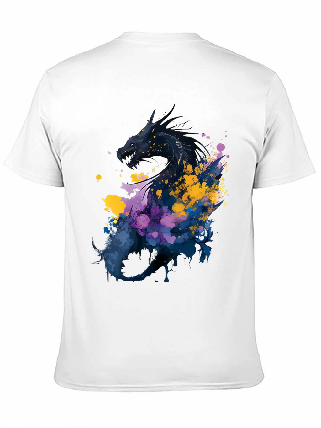 Dragon Art Graphic Print Black T-Shirt