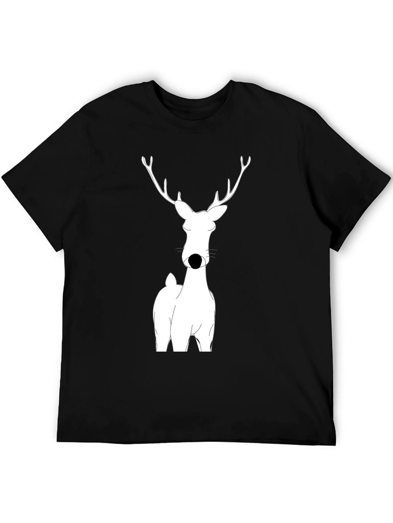 Deer Graphic Black T-Shirt for Men