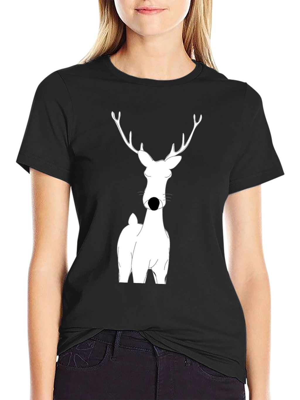Deer Graphic Black T-Shirt for Men