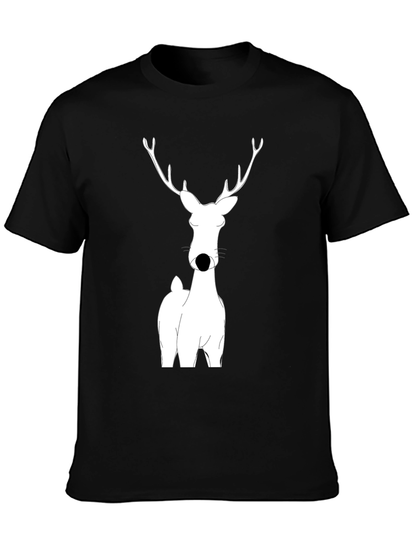 Deer Graphic Black T-Shirt for Men
