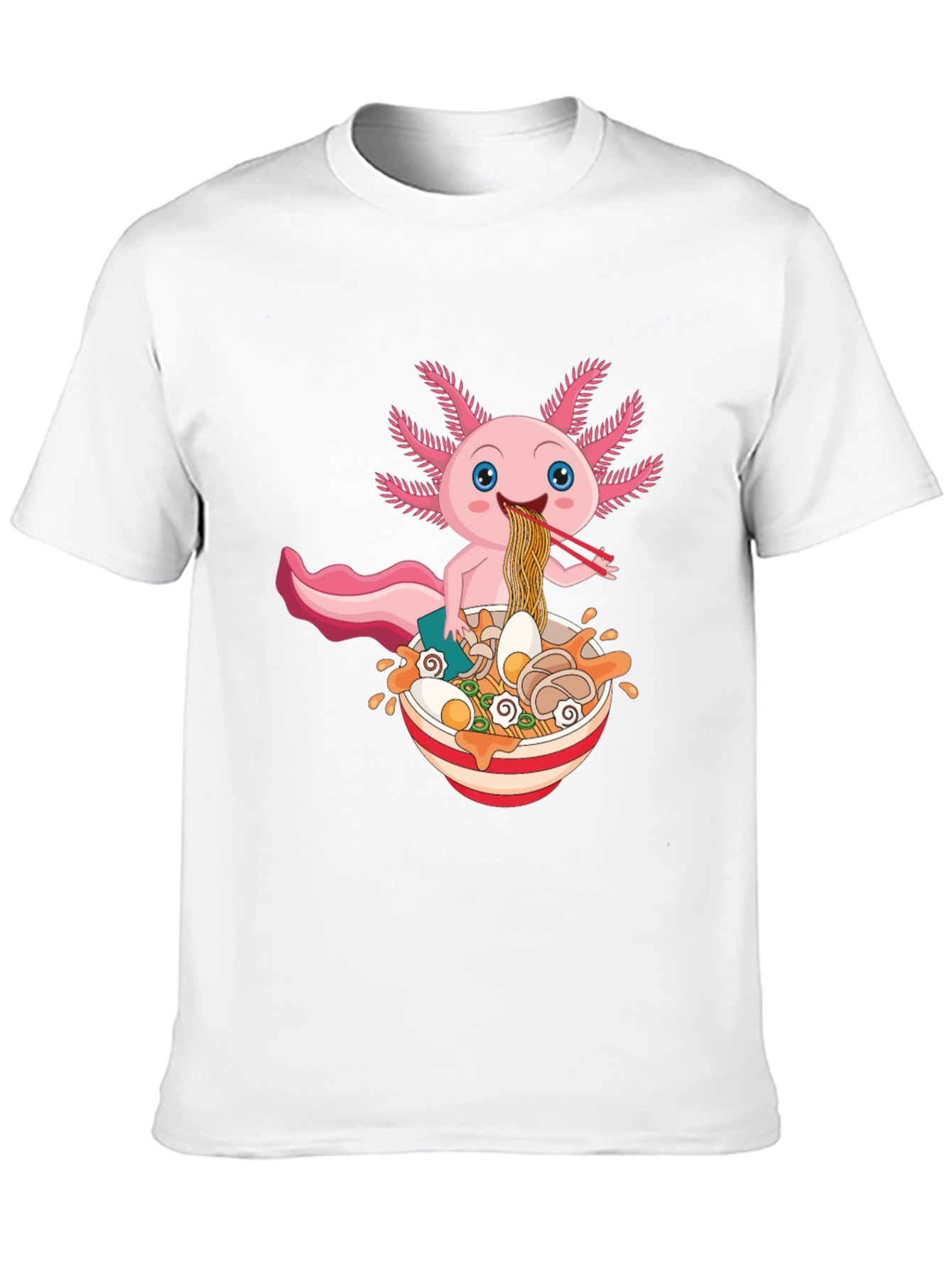 Axolotl Ramen T-Shirt - Cute Kawaii Noodle Lover Tee