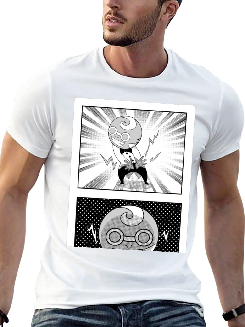 Manga Character Graphic Black T-Shirt