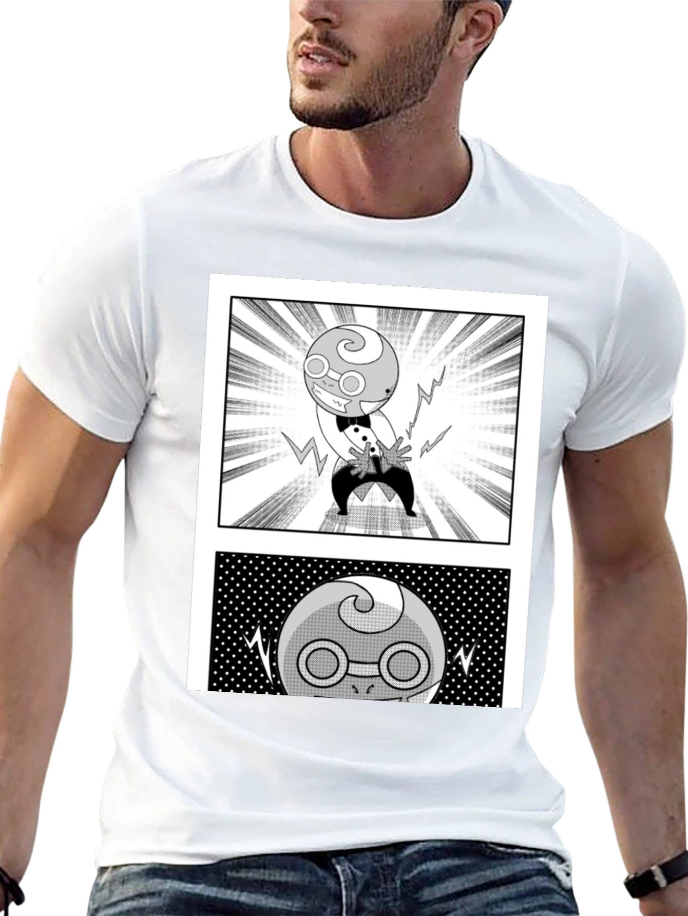 Manga Character Graphic Black T-Shirt