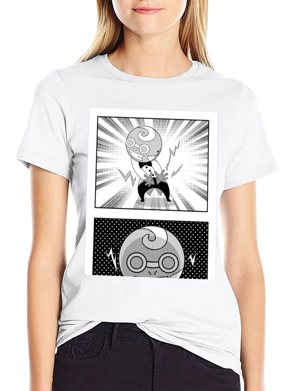 Manga Character Graphic Black T-Shirt