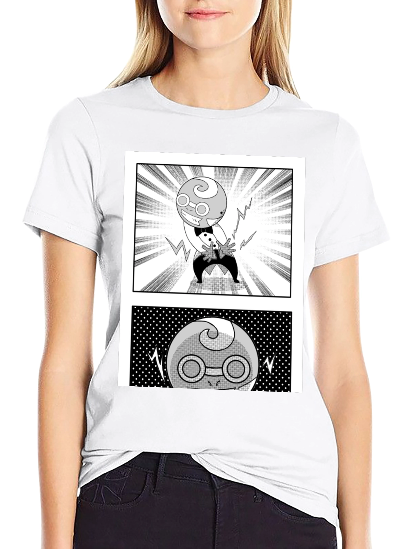 Manga Character Graphic Black T-Shirt