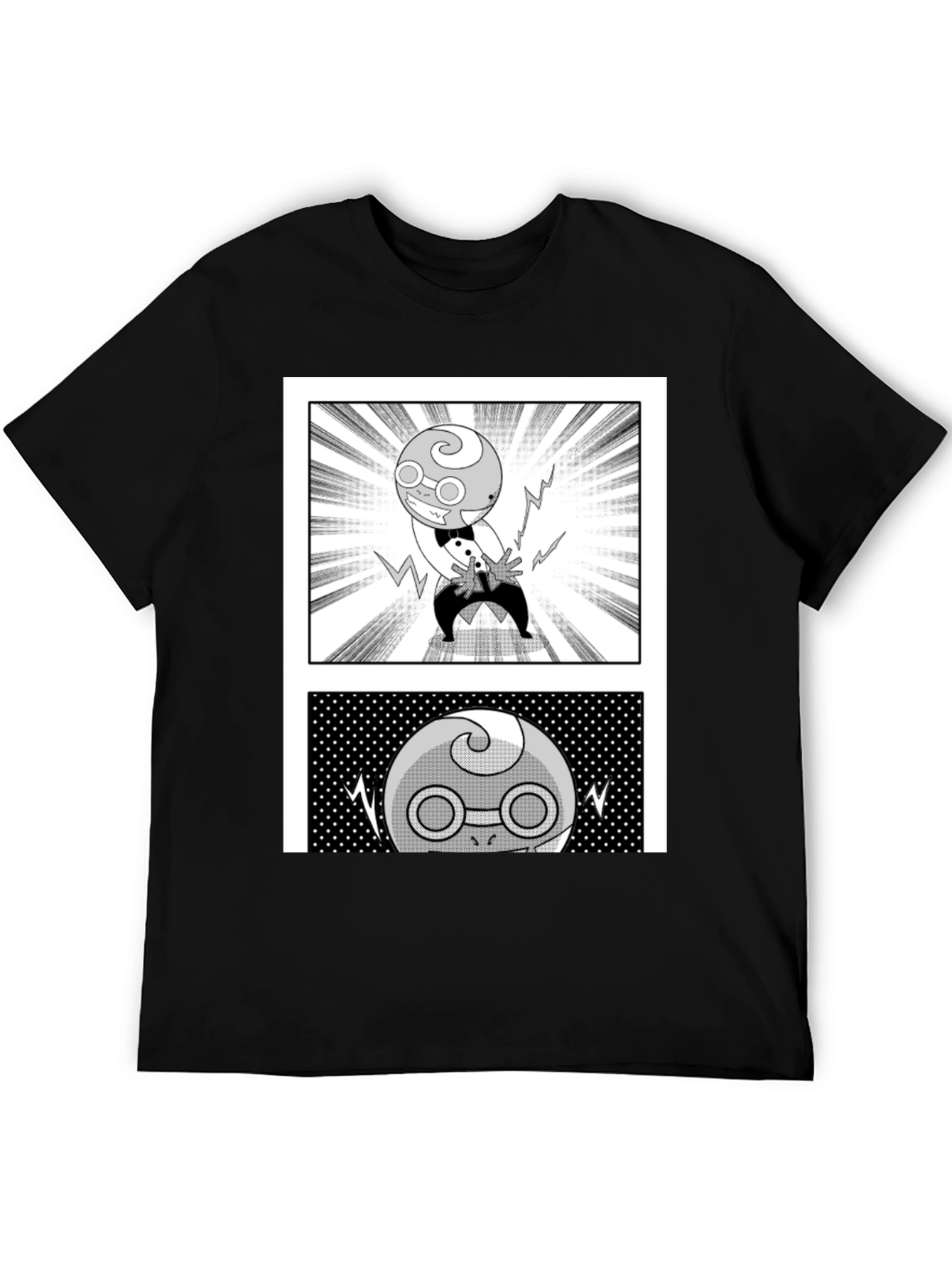 Manga Character Graphic Black T-Shirt