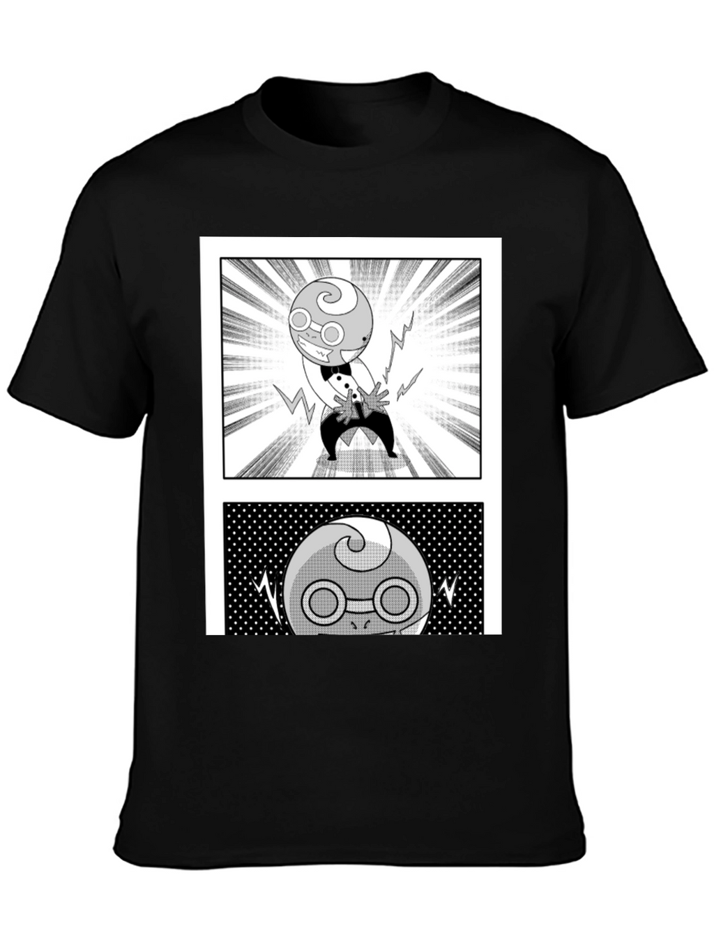 Manga Character Graphic Black T-Shirt