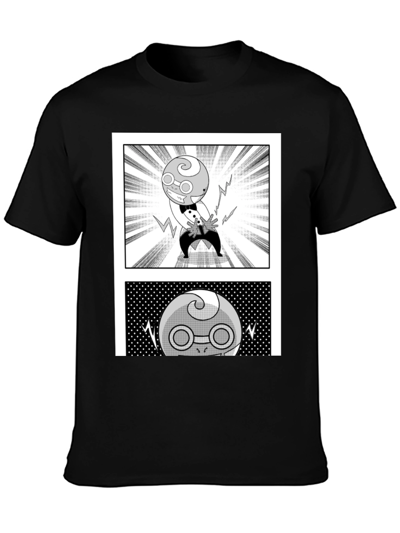 Manga Character Graphic Black T-Shirt