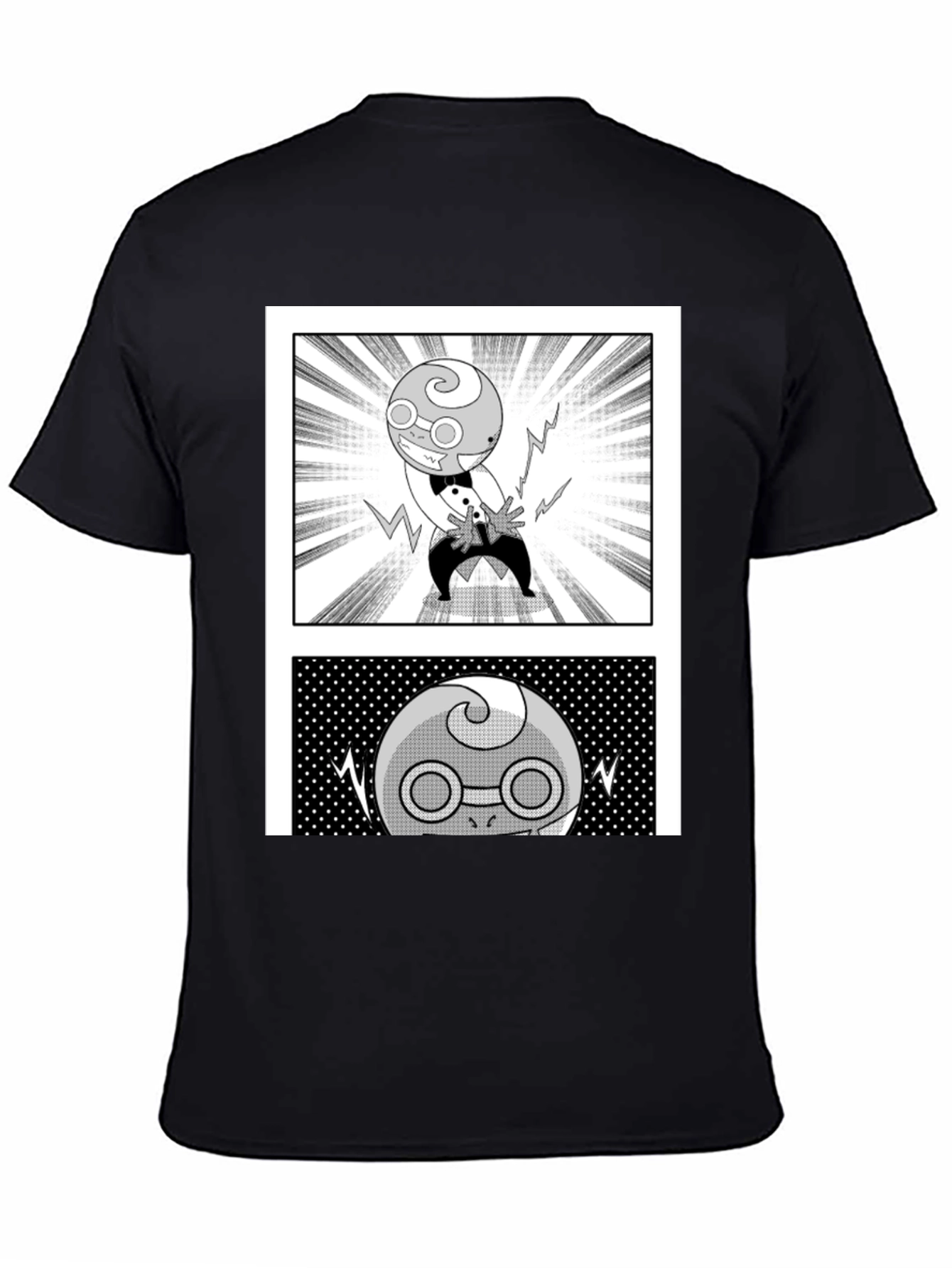 Manga Character Graphic Black T-Shirt