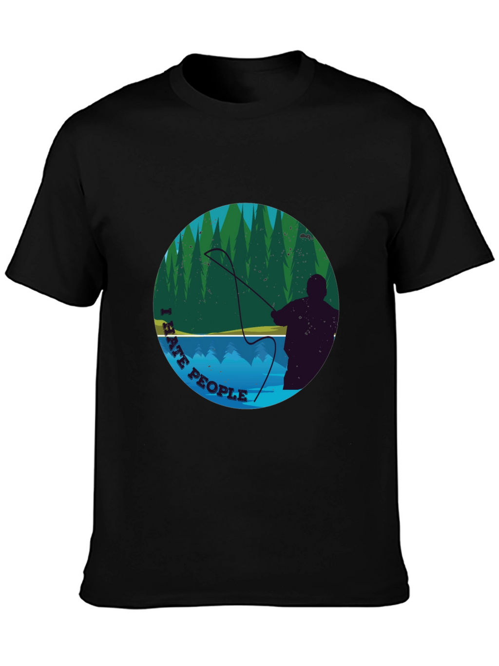 I Hate People Fly Fishing Graphic Tee - Black