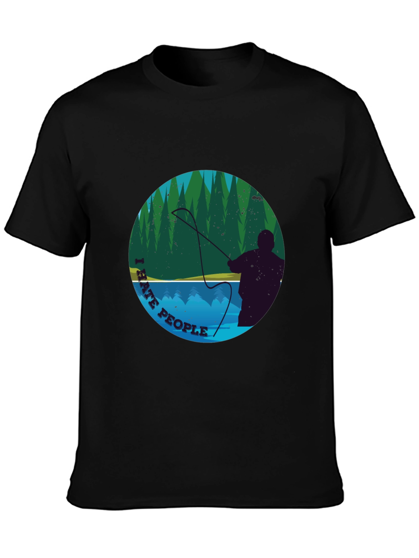 I Hate People Fly Fishing Graphic Tee - Black