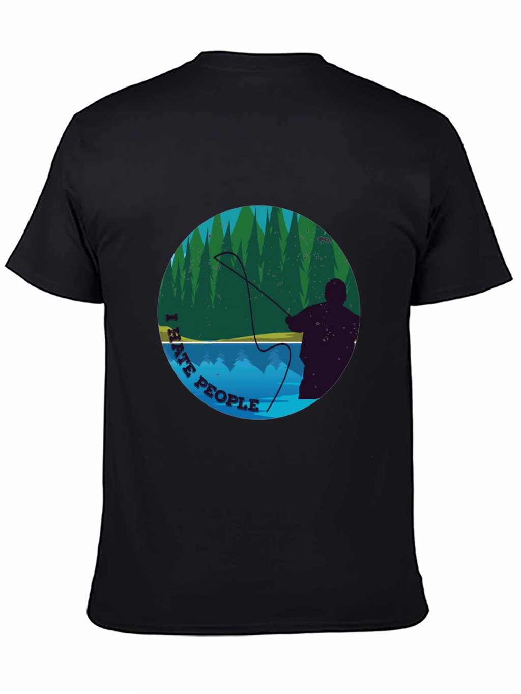 I Hate People Fly Fishing Graphic Tee - Black