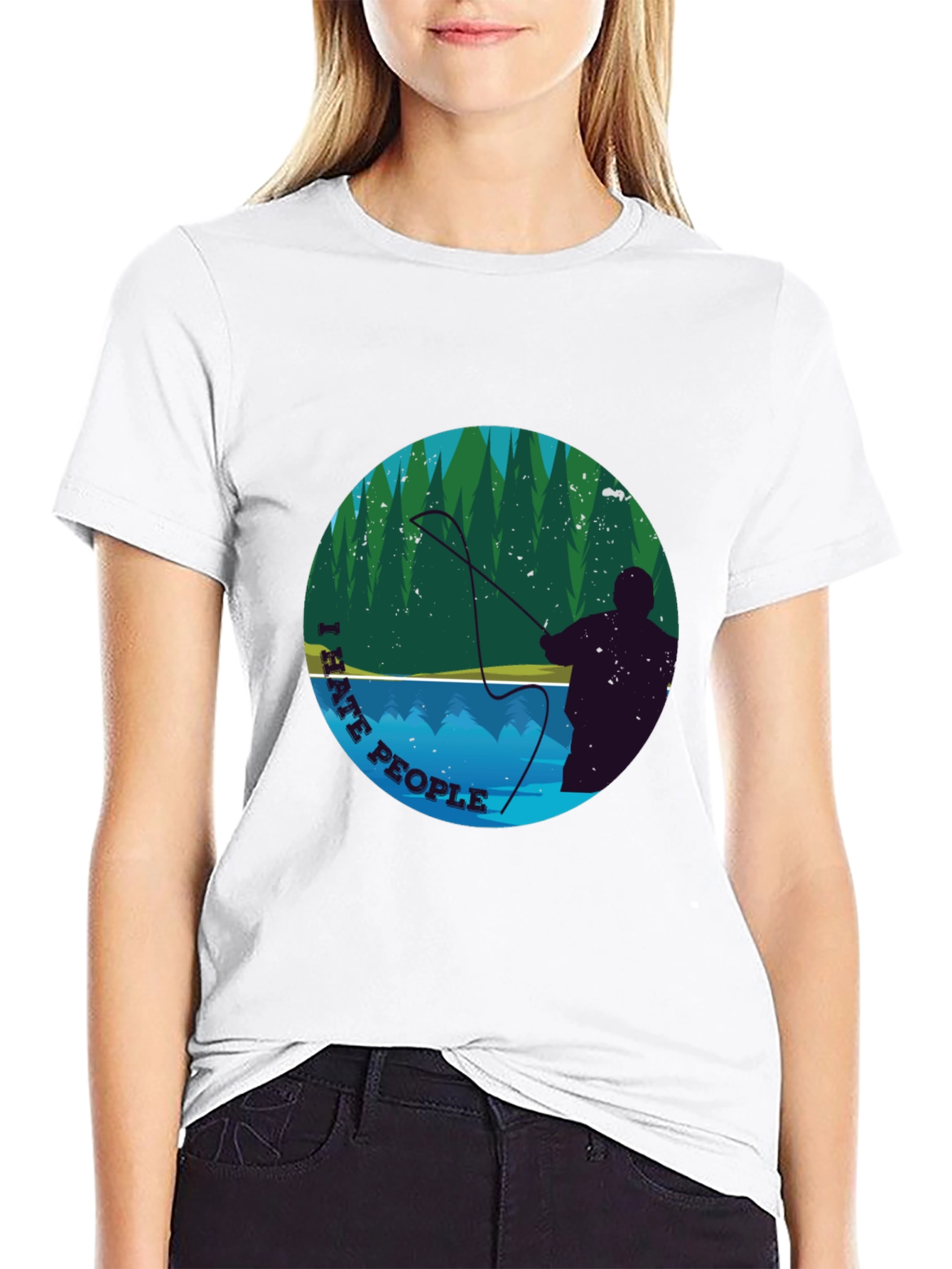 I Hate People Fly Fishing Graphic Tee - Black